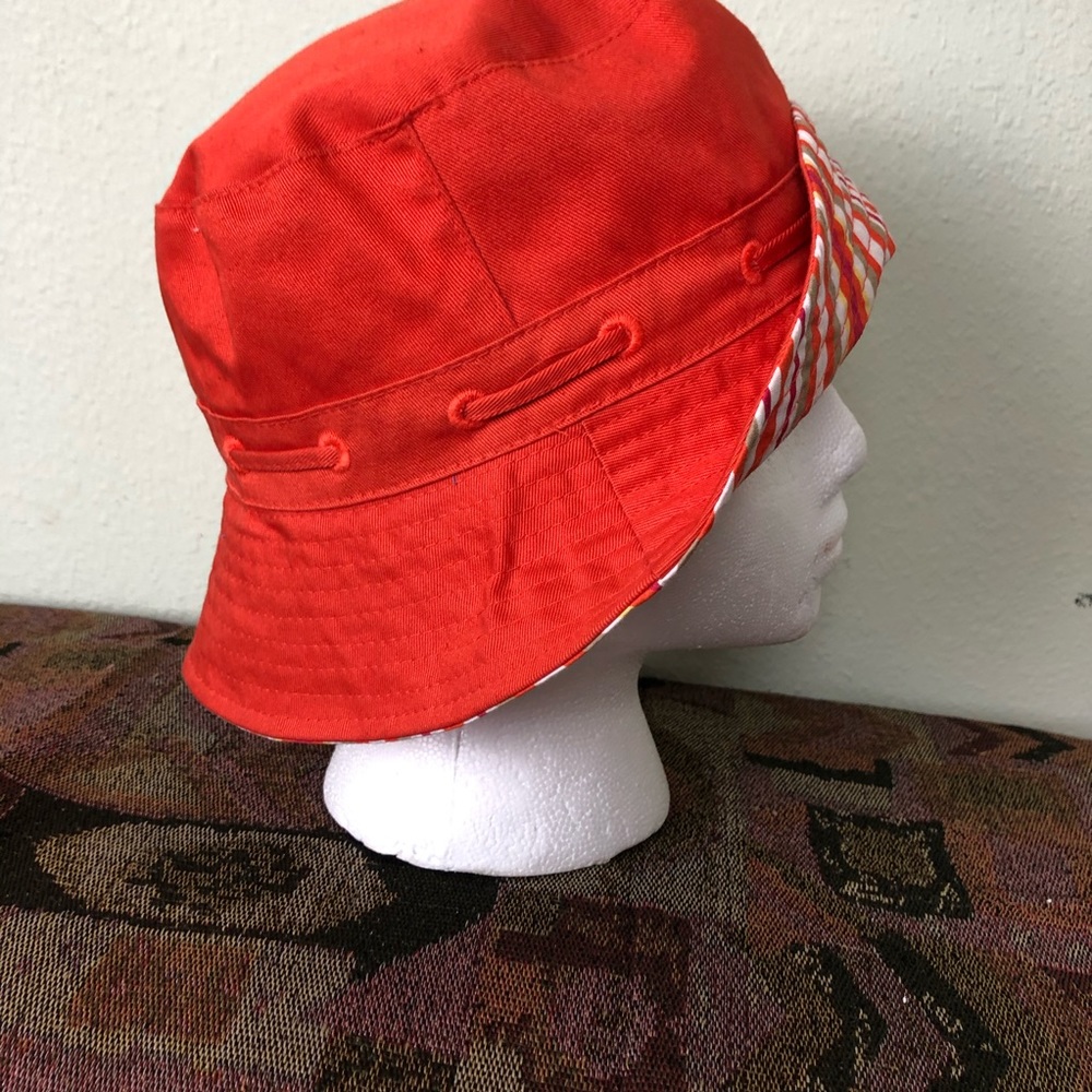 Orange And Striped Reversible Bucket One Size 19” - Picture 6 of 7